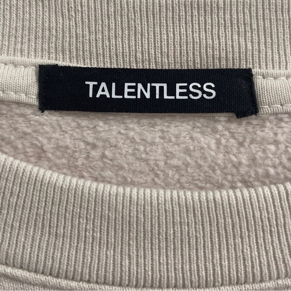 Talentless Men’s HEAVYWEIGHT CREWNECK Sweatshirt in Bone White Size XXL NWOT - Picture 7 of 9